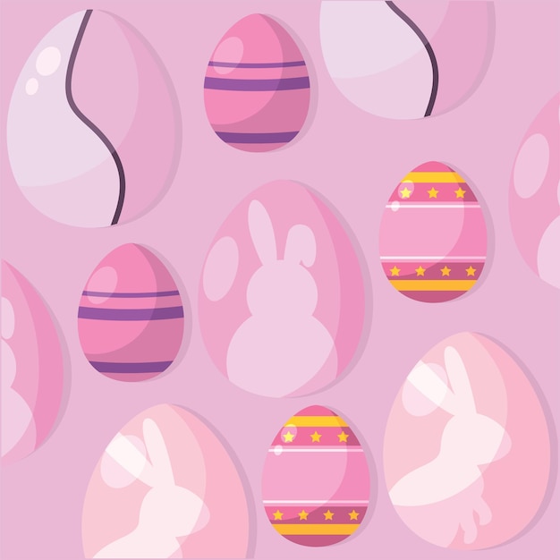 Seamless pattern background with easter egg icons Vector