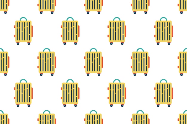 Seamless pattern background with flat luggage icon