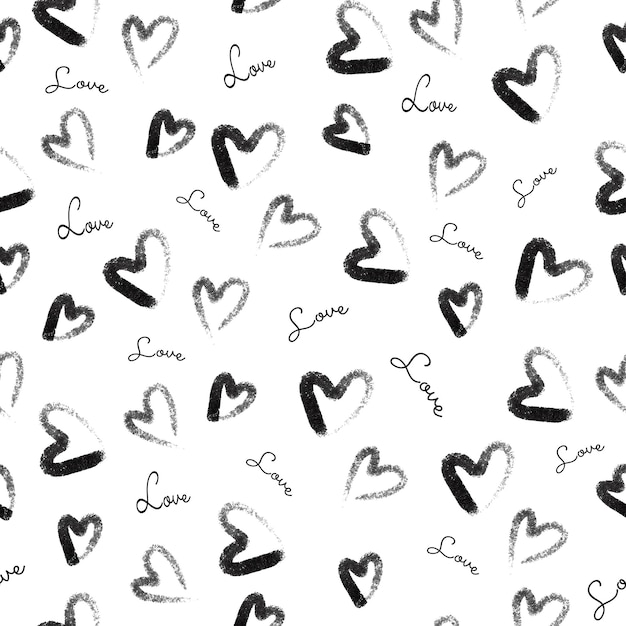 Seamless pattern background with heart and love words , valentine card