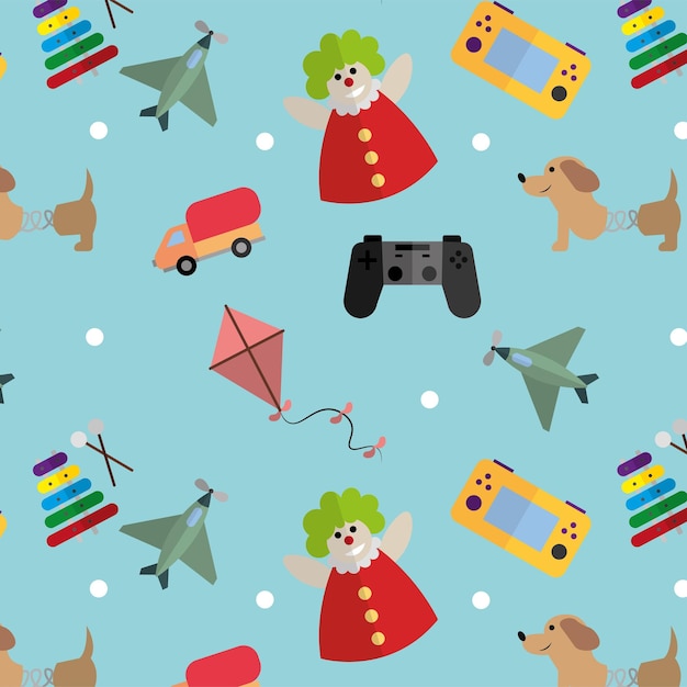 Seamless pattern background with toy icons Vector