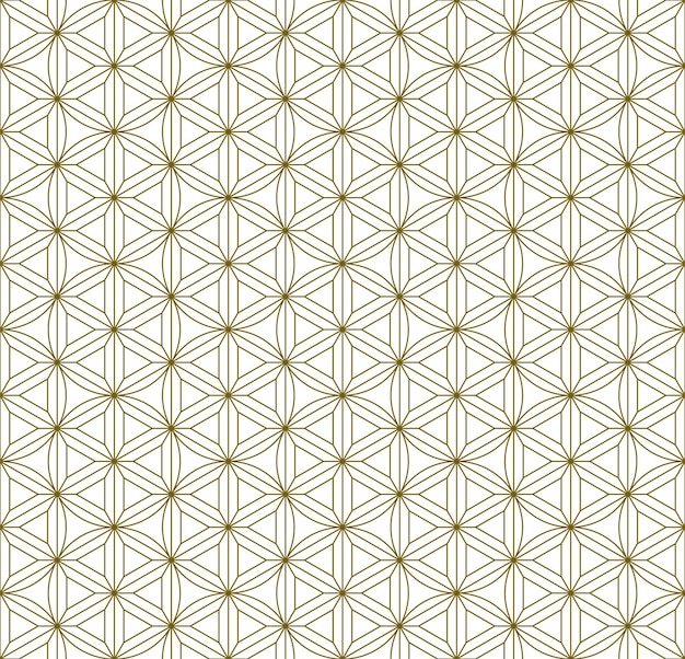 Vector a seamless pattern based on elements of the traditional japanese craft kumiko zaiku. fine lines of brown color.