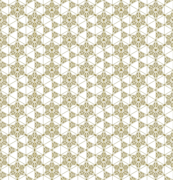 A seamless pattern based on elements of the traditional Japanese craft Kumiko zaiku.