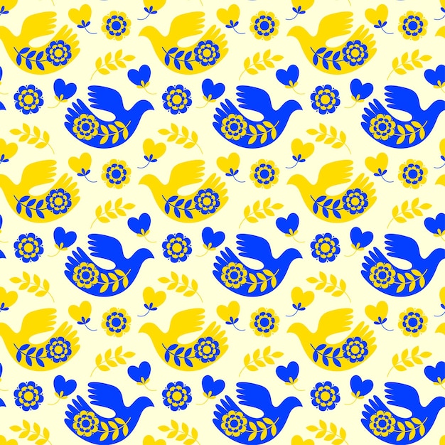 Seamless pattern based on Ukrainian embroidery