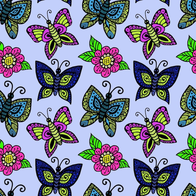 Seamless pattern of beautiful butterflies, abstract repeating pattern.Ideal for holiday invitations