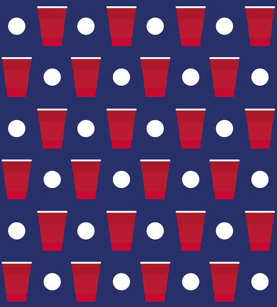 Seamless pattern of beer pong