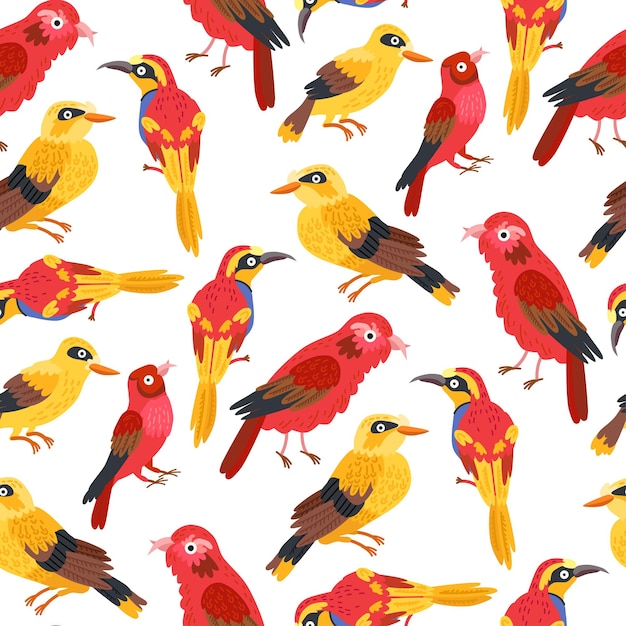 Seamless pattern bird background for kids Cute children design template