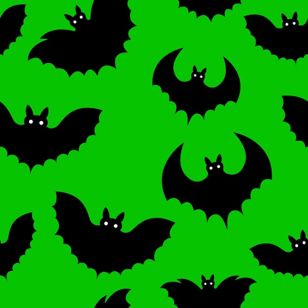 Seamless pattern of a black bat on Halloween