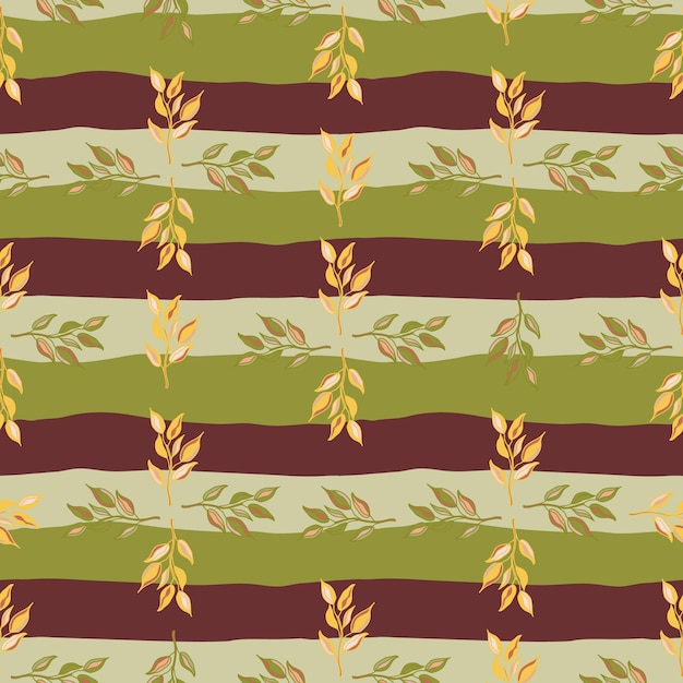 Seamless pattern branches with leaves Organic background