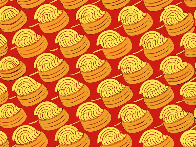 Vector a seamless pattern of buns on a red background