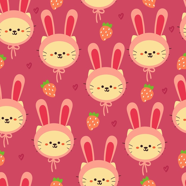 seamless pattern cartoon bunny