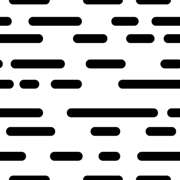 Seamless pattern chaotic horizontal strokes black white