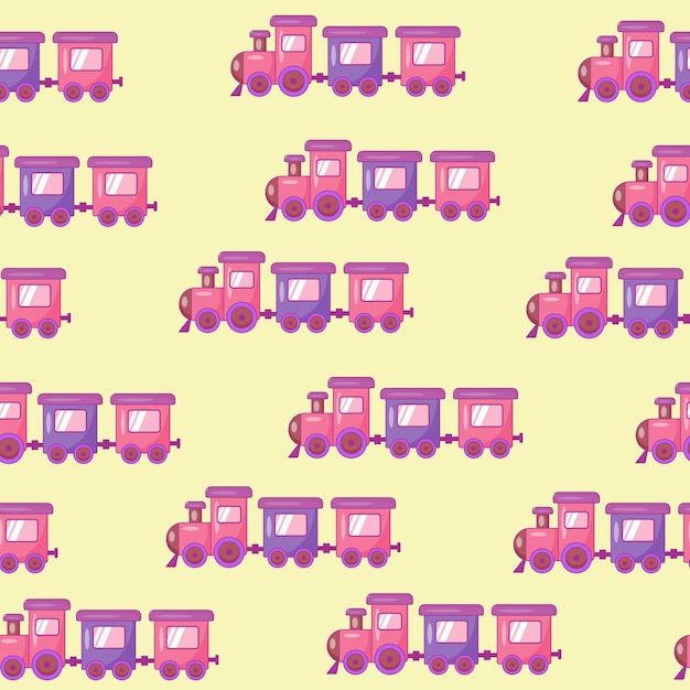 Seamless pattern children's toys locomotive