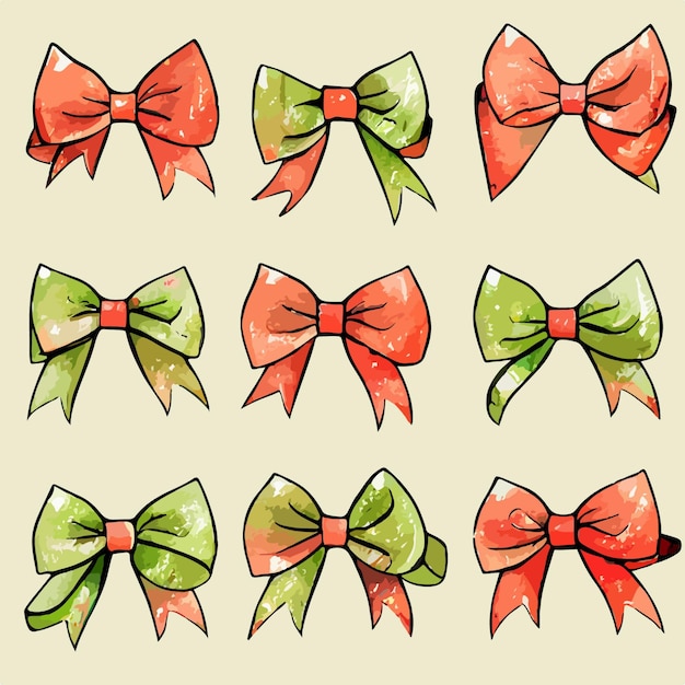 Seamless pattern christmas bows aquarelle xmas bow endless pattern Winter holidays