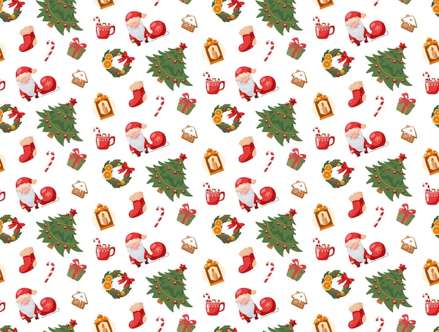 Seamless pattern Christmas and New Year