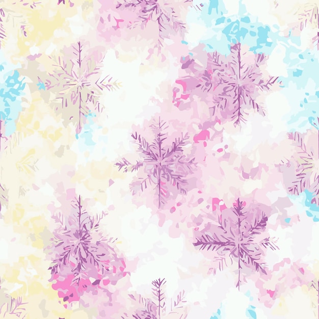 Seamless pattern christmas snowflakes watercolor endless pattern Newyear collection