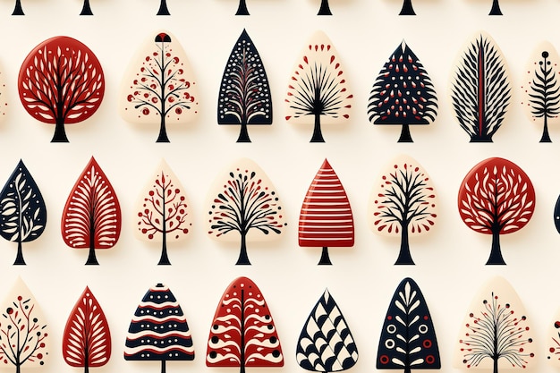 Seamless pattern of Christmas tree Abstract forest trees Cute pattern with trees for textiles