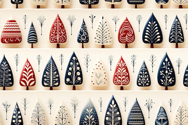 Seamless pattern of Christmas tree Abstract forest trees Cute pattern with trees for textiles