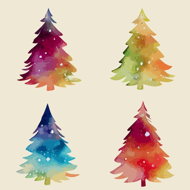 Seamless pattern christmas tree watercolor xmas tree endless pattern Winter holidays