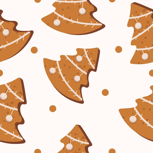 seamless pattern for christmas with gingerbread cookies