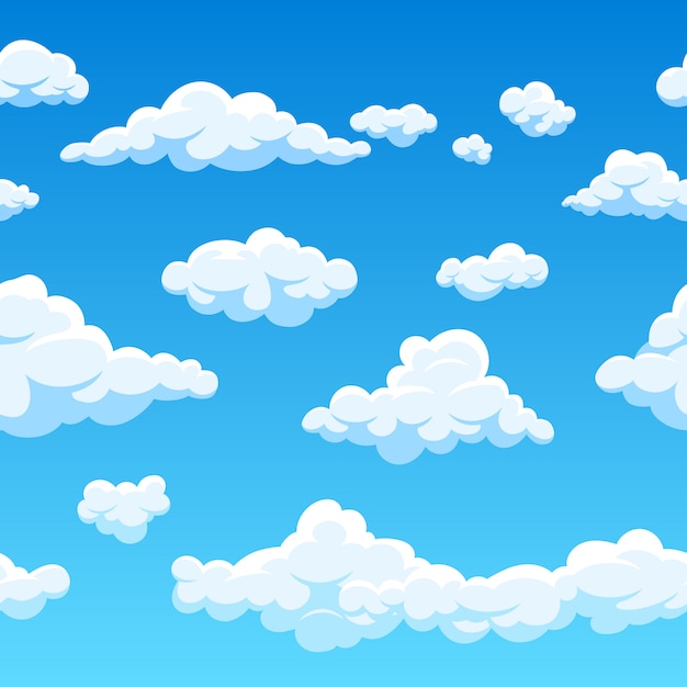 Seamless pattern cloud and blue sky illustration