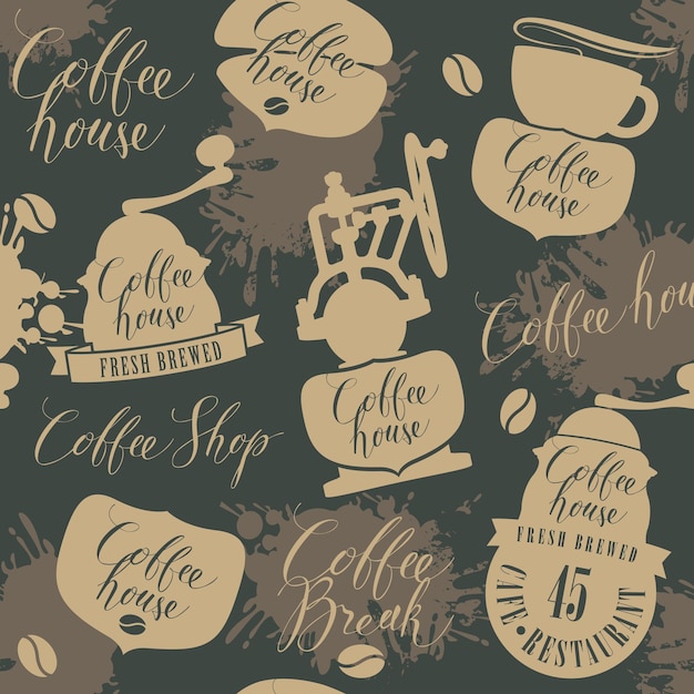 seamless pattern on coffee theme