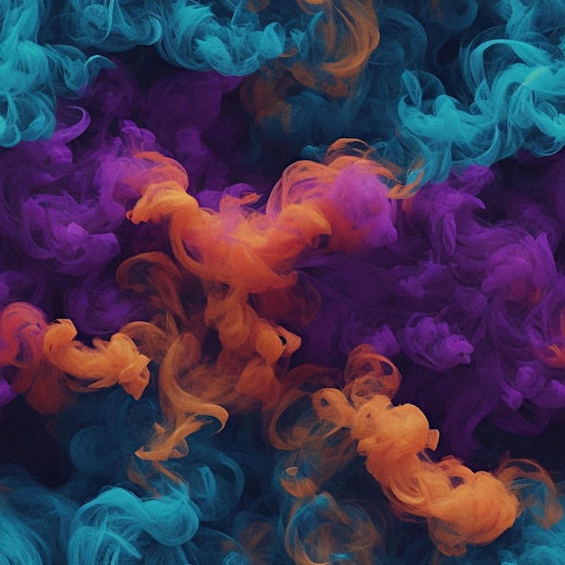 Vector seamless pattern colorful smoke