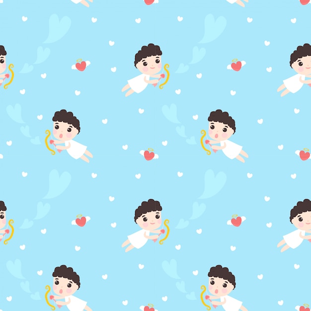 Vector seamless pattern cupid