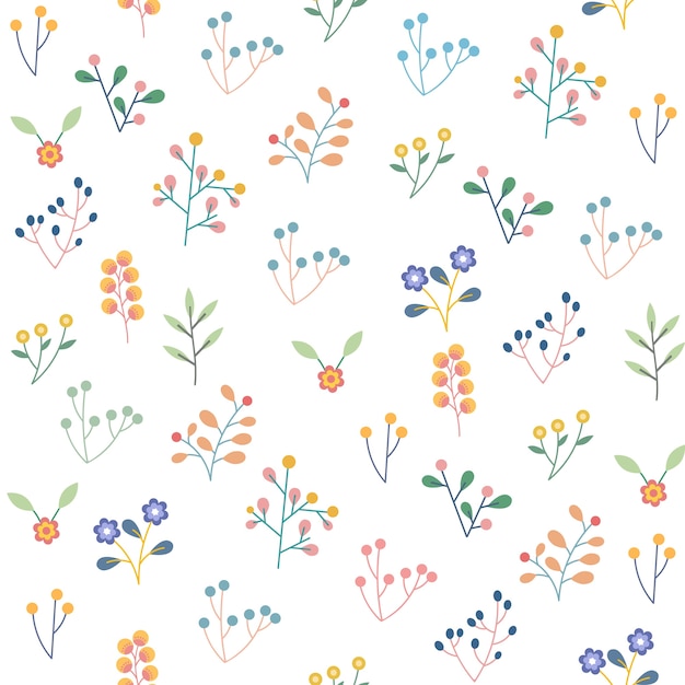 seamless pattern of cute floral