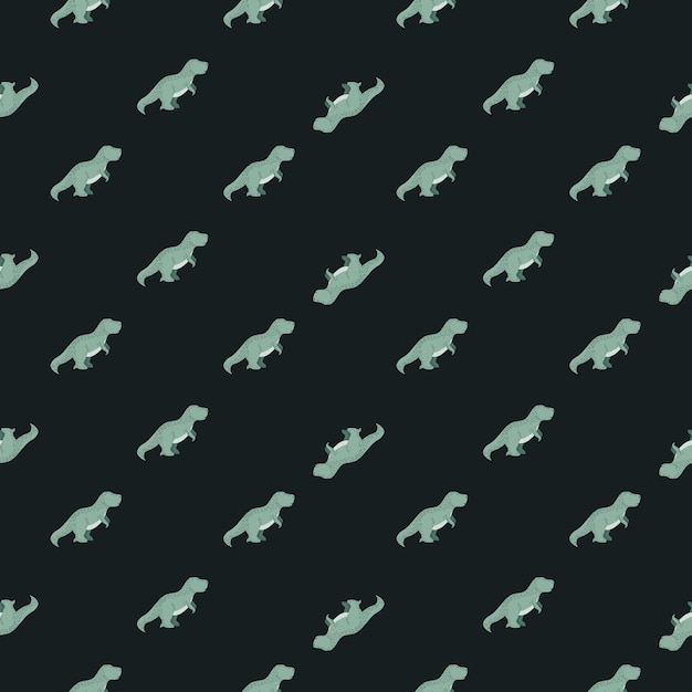 Seamless pattern cute TRex dino Background of funny dinosaurs in doodle style