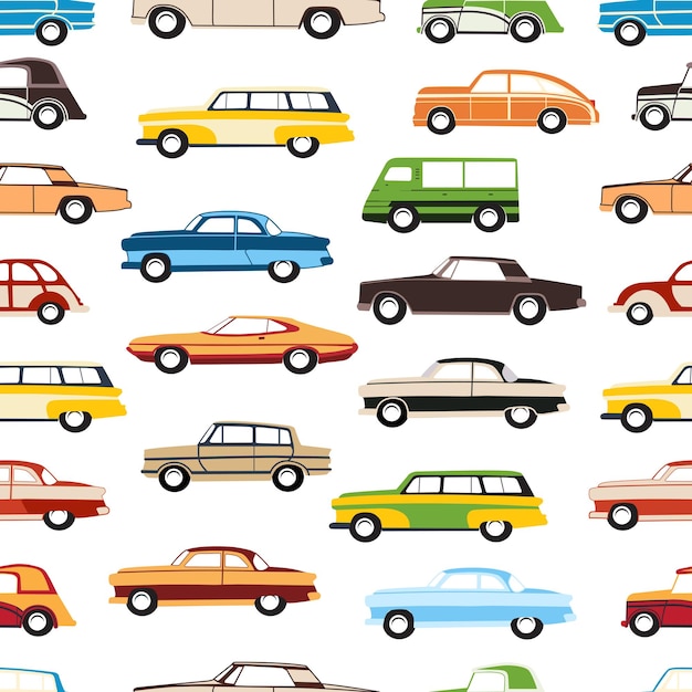 Seamless pattern of decorative background of cars