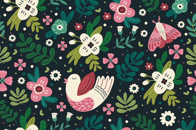 Seamless pattern design of cute flower