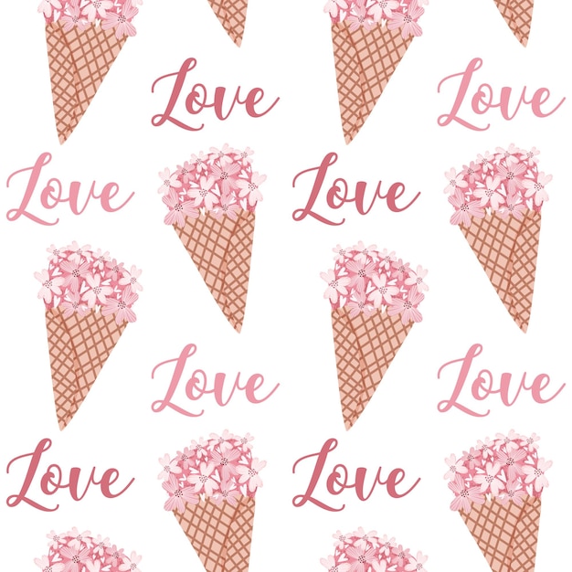 Seamless Pattern design for Valentine's day. Vector Illustration