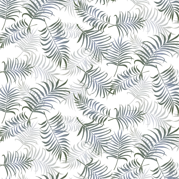 Seamless pattern Different shapes of leaves Tropical natural elements Vector