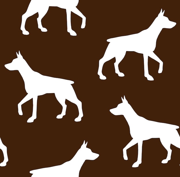 Seamless pattern of dog silhouette