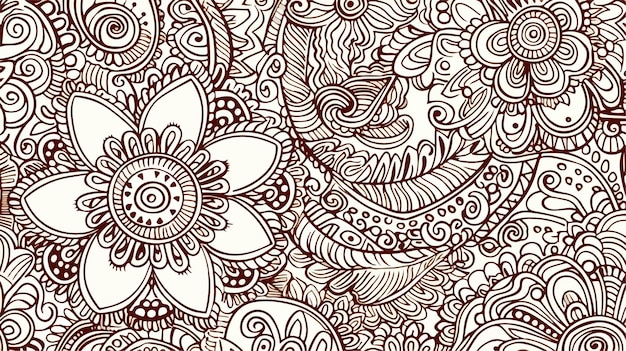 a seamless pattern of doodles doodles and swirls