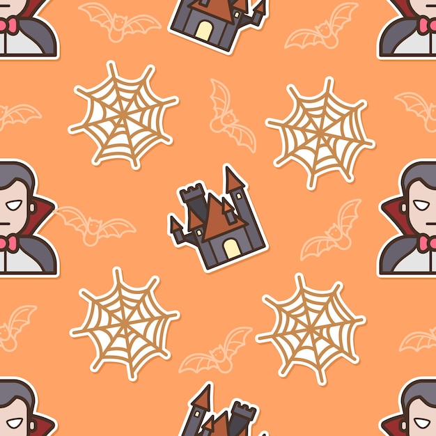 Seamless pattern Dracula in Halloween day