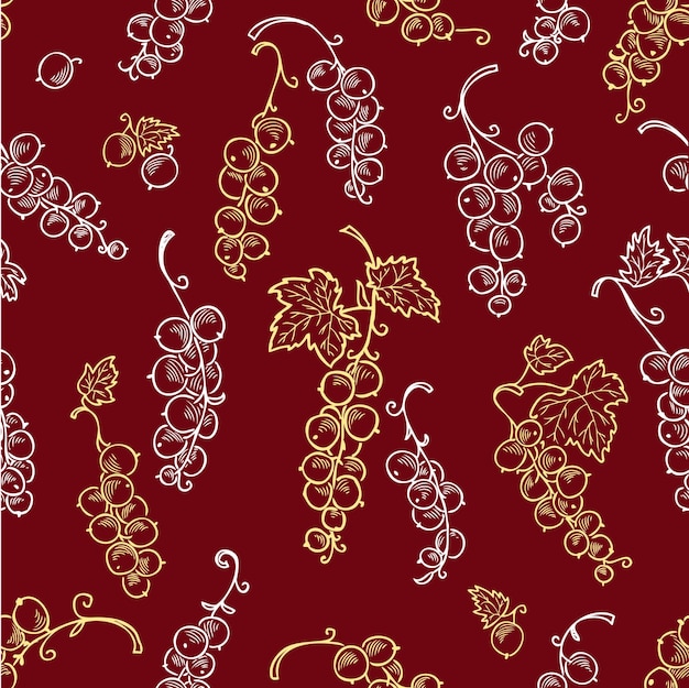 Seamless pattern of the drawn currant