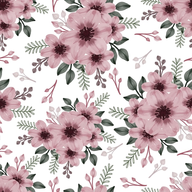 seamless pattern of dusty pink flower