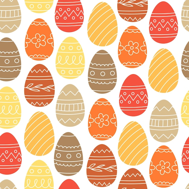 Seamless pattern of Easter eggs in cartoon style