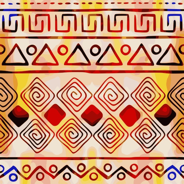 Seamless pattern ethnic background african motifs