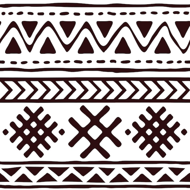 Seamless pattern ethnic background hand drawing