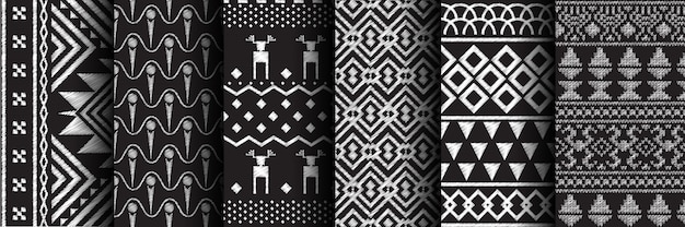 Seamless pattern ethnic set