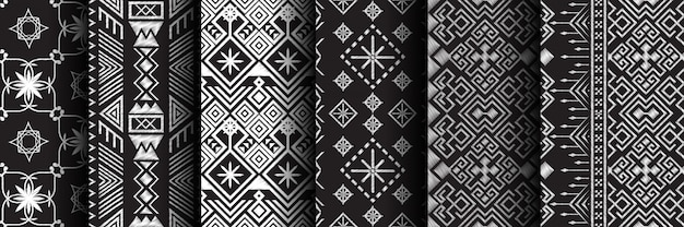 Seamless pattern ethnic set