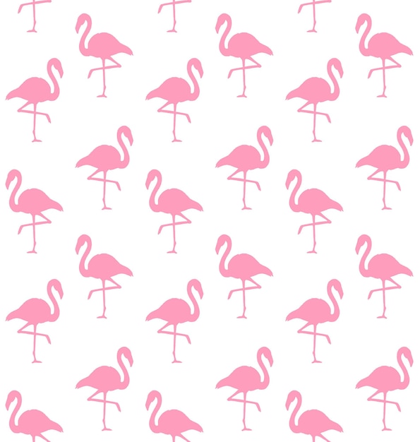 Seamless pattern of flamingo silhouettes