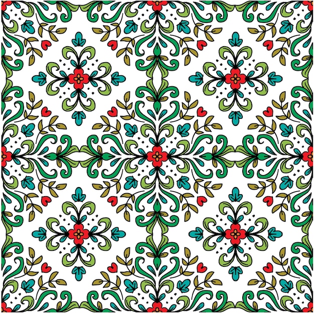 Seamless pattern floral decorative ornament