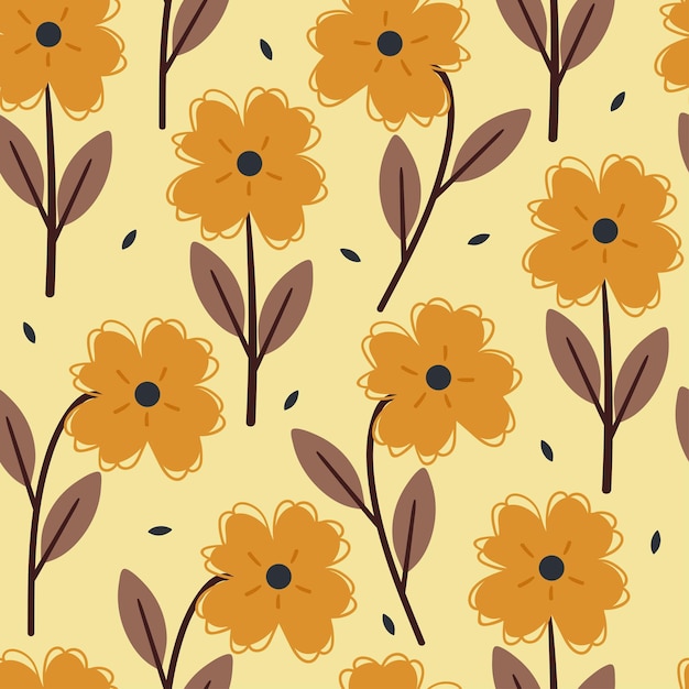 seamless pattern flower and leaves botanical wallpaper for fabric print textile