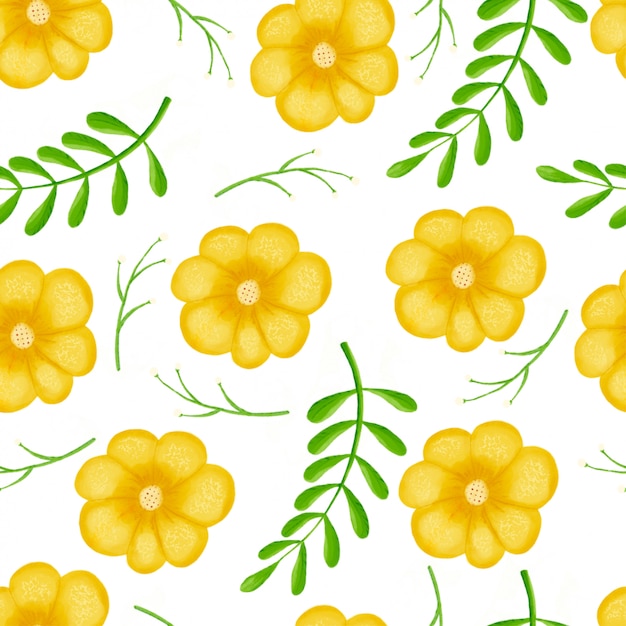 Seamless pattern flowers, forest green, gray leaves garland, white background.