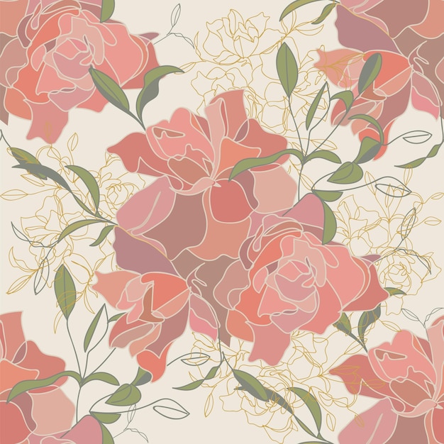 Seamless pattern flowers Vector illustration