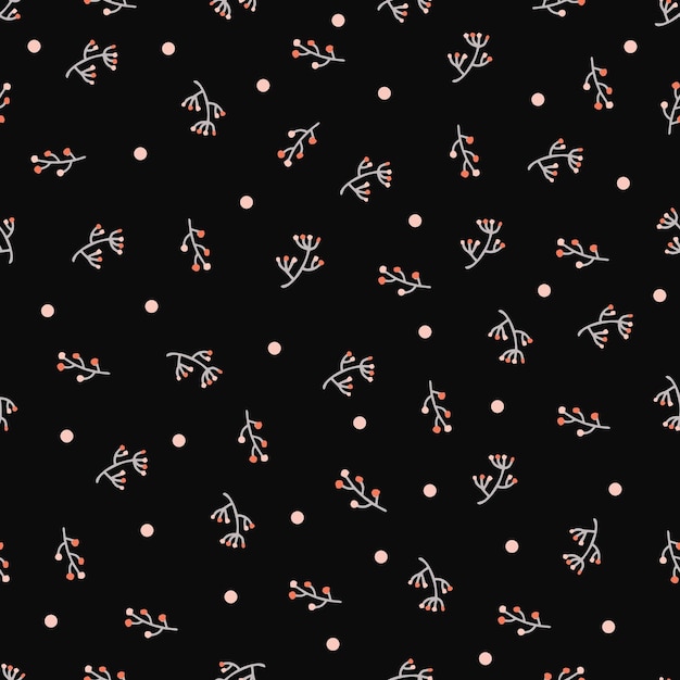 Seamless Pattern flying floral pink with black background design for background wallpaper clothing