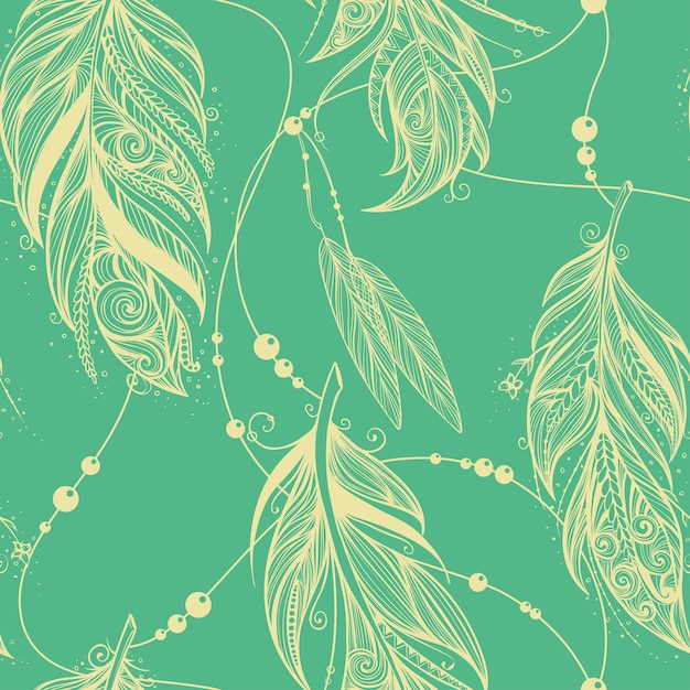 Seamless pattern from feathers of birds